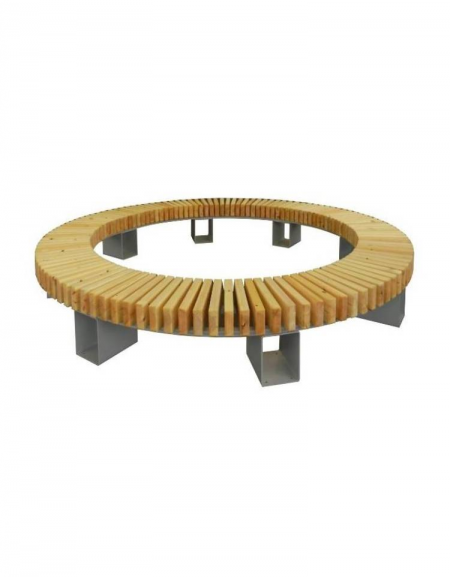 Panchina circolare in legno di pino e acciaio zincato e verniciato nelle varie colorazioni RAL - cm 150x45h