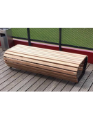 Panchina piana, struttura in acciaio zincato e verniciato con legno di pino - cm 175x70x43h