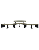 Panchina angolare con schienale, in legno di pregio e acciaio zincato e verniciato - Modulo da 90° o 45°