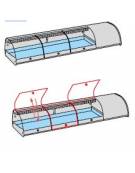 Espositore Da Banco refrigerato per Sushi Ventri separati bacinelle GN1/3 Dim.mm L1085XP380XH255
