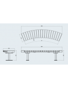 Panchina angolare senza schienale, seduta in legno di pregio e struttura acciaio zincato e verniciato - Modulo  da 45° o 90°