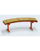 Panchina angolare senza schienale, seduta in legno di pregio e struttura acciaio zincato e verniciato - Modulo  da 45° o 90°