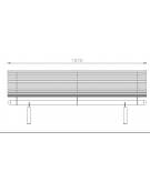 Panchina con schienale, in acciaio inox, seduta e schienale - cm 197x62x75,9h