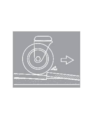 Set 4 ruote elastiche, di cui 2 con freno adatte a pavimenti sconnessi - Per carrelli di servizio