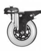 Set 4 ruote elastiche, di cui 2 con freno adatte a pavimenti sconnessi - Per carrelli di servizio