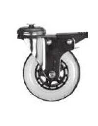 Set 4 ruote elastiche, di cui 2 con freno adatte a pavimenti sconnessi - Per carrelli di servizio