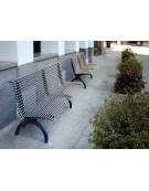 Panchina Rest con schienale, in acciaio zincato e verniciato, seduta e schienale ergonomici - cm 197x62x75,9h