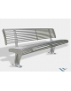 Panchina con schienale realizzata interamente in acciaio inox - cm 180x64,5x77,4h