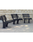 Panchina con schienale, realizzata interamente in acciaio zincato verniciato - cm 60x64,5x77,4h