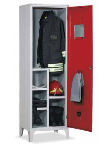 ARMADIO SPOGLIATOIO SPECIALISTICO VIGILI DEL FUOCO CON ANTE COLORATE CM 60 x 50 x 195 h - Conforme ai CAM