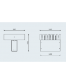 Panchina mini senza schienale in legno di pino e acciaio zincato verniciato - cm 56x56x45h
