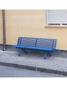 Panchina con schienale, con tubolari collegati tra loro, struttura in acciaio zincato verniciato - cm 198x62x75,9h