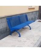 Panchina con schienale, con tubolari collegati tra loro, struttura in acciaio zincato verniciato - cm 198x62x75,9h