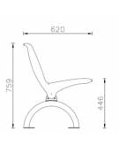 Panchina con schienale, con tubolari collegati tra loro, struttura in acciaio zincato verniciato - cm 198x62x75,9h
