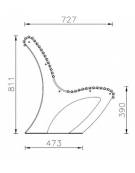 Panchina con schienale, forma ergonomica, in acciaio zincato e verniciato - cm 200x72,7x81,1h
