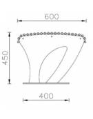 Panchina forma ergonomica senza schienale, in acciaio zincato e verniciato - cm 200x60x45h