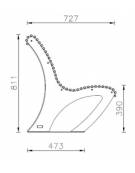 Panchina di particolare forma ergonomica zincata e verniciata - cm 200x72,7x81,1h