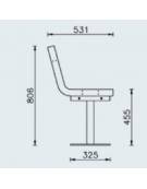 Panchina con schienale e seduta in legno di pregio, struttura in acciaio zincato - cm 150x53,1x80,6h
