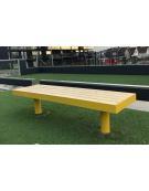 Panchina senza schienale in acciaio zincato e verniciato, con legno di pregio - cm 180x50,2x45,5h