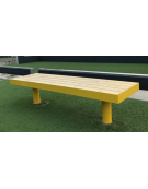 Panchina senza schienale in acciaio zincato e verniciato, con legno di pino - cm 180x50,2x45,5h