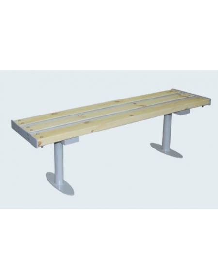 Panchina piana, seduta e struttura in acciaio zincato - cm 150x37x45,3h