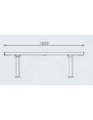 Panchina piana, seduta e struttura in acciaio zincato - cm 150x37x45,3h