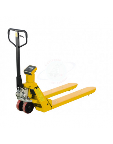 Transpallet pesatore con Stampante e display a 4 cifre - auto zero,tara,lordo/netto,ultima pesata,contapezzi - portata Kg 2000