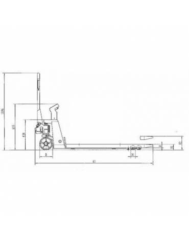 Transpallet pesatore con Stampante e display a 4 cifre - auto zero,tara,lordo/netto,ultima pesata,contapezzi - portata Kg 2000