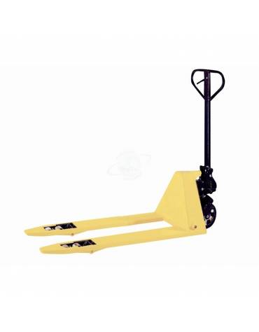Transpallet per pallets bassi, altezza dal suolo mm 51, comando a leva a 3 posizioni - forche cm 115x54 - portata kg 2000