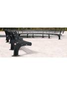 Panchina angolare con schienale interno, struttura in acciaio zincato e verniciato - cm 222,9,x137,6x76,9h