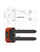 Carrello sollevatore semovente a batteria - Sollevamento elettrico cm 290 - Portata Kg 1200