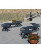 Panchina Rest angolare senza schienale, struttura in acciaio zincato e verniciato - cm 2105x1325/1809x1809