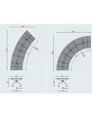 Panchina angolare senza schienale, struttura in acciaio inox - Modulo da 45° o 90°