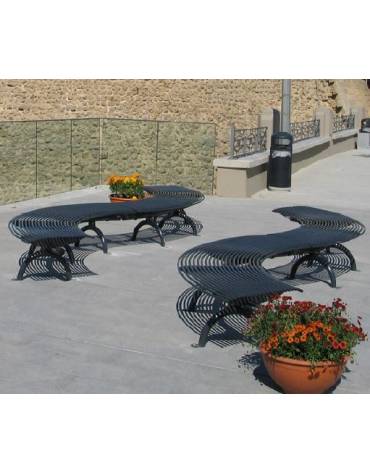 Panchina Rest angolare senza schienale, struttura in acciaio zincato verniciato - cm 2105x1325/1805x1805