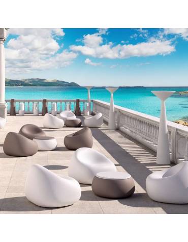 Poltrona da esterno in polietilene per giardino o piscina - Colore bianco -