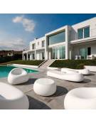 Poltrona da esterno in polietilene per giardino o piscina - Colore bianco -