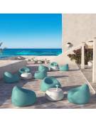 Poltrona design da esterno in polietilene per giardino o piscina - Colore ACQUAMARINA - Con certificato di conformità CATAS