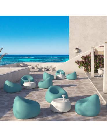 Poltrona design da esterno in polietilene per giardino o piscina - Colore ACQUAMARINA - Con certificato di conformità CATAS