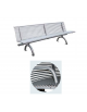 Panchina con schienale e braccioli interamente in acciaio inox con seduta ergonomica - cm 197x62x75,9h