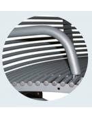 Panchina con schienale e braccioli interamente in acciaio inox con seduta ergonomica - cm 197x62x75,9h