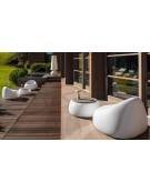 Poltrona da esterno in polietilene per giardino o piscina - Colore bianco -