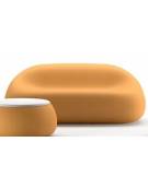 Divanetto design da esterno in polietilene per giardino o piscina - Colore Ocra - Con certificato di conformità CATAS