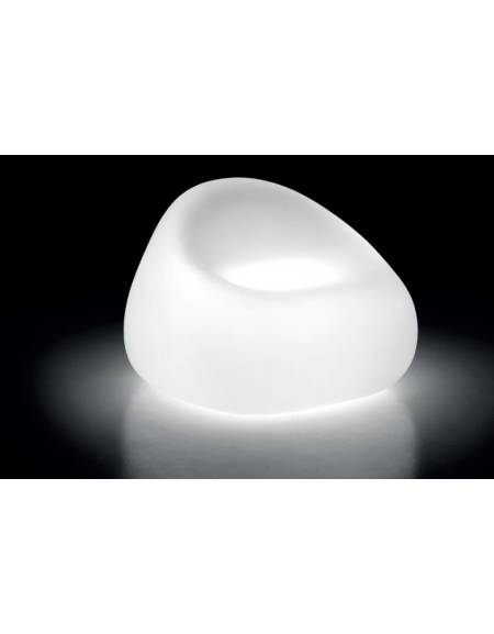 Poltrona design luminosa in polietilene per interno o esterno - Colore bianco - Con certificato di conformità CATAS