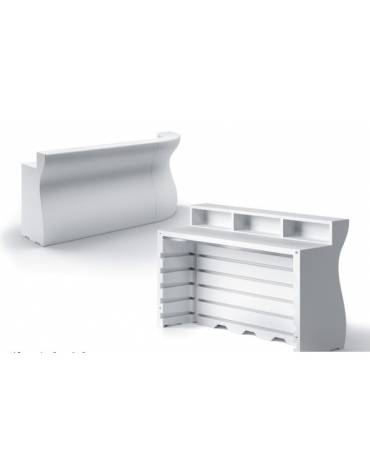 Banco bar luminoso in polietilene per esterno o interno - Colore Bianco - Dimensioni cm 160x70x110h