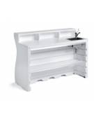 Banco bar luminoso modulare in polietilene con lavello per esterno o interno - Colore Bianco - Dimensioni cm 160x70x110h