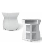 Angolo Banco bar luminoso 90° in polietilene per esterno o interno - Colore Bianco - Dimensioni cm 75x75x110h