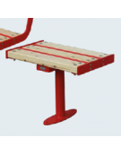 Panchina 1 posto senza schienale, seduta in legno di pregio e struttura acciaio verniciato - cm 60x53,1x45,5h