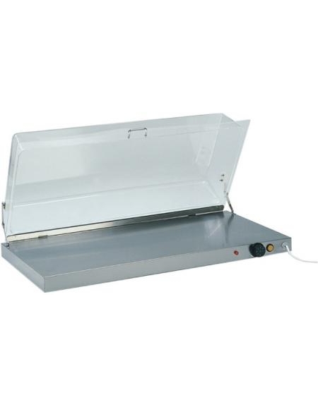 Piano caldo inox con cupola plexiglass cm. 90x45x20h