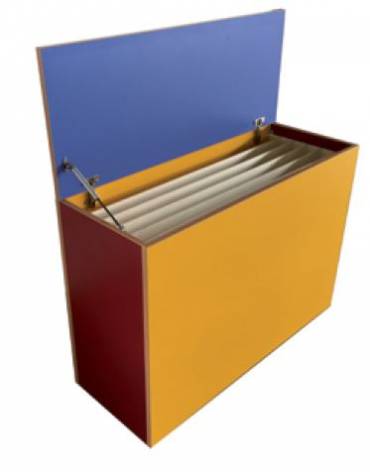 Mobile porta cartoncini verticale in legno nobilitato con apertura dall'alto - Divisorio a 6 scomparti - cm 110x41x75h