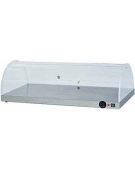 Piano caldo inox AISI 304 per riscaldare con cupola in plexiglass semicilindrica - potenza 600W - cm 100x50x30h